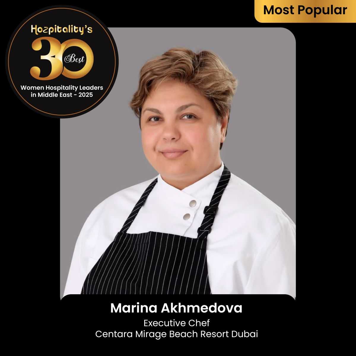 Marina Akhmedova Recognized in Hozpitality's Best 30 Women Leaders in the Middle East 2025