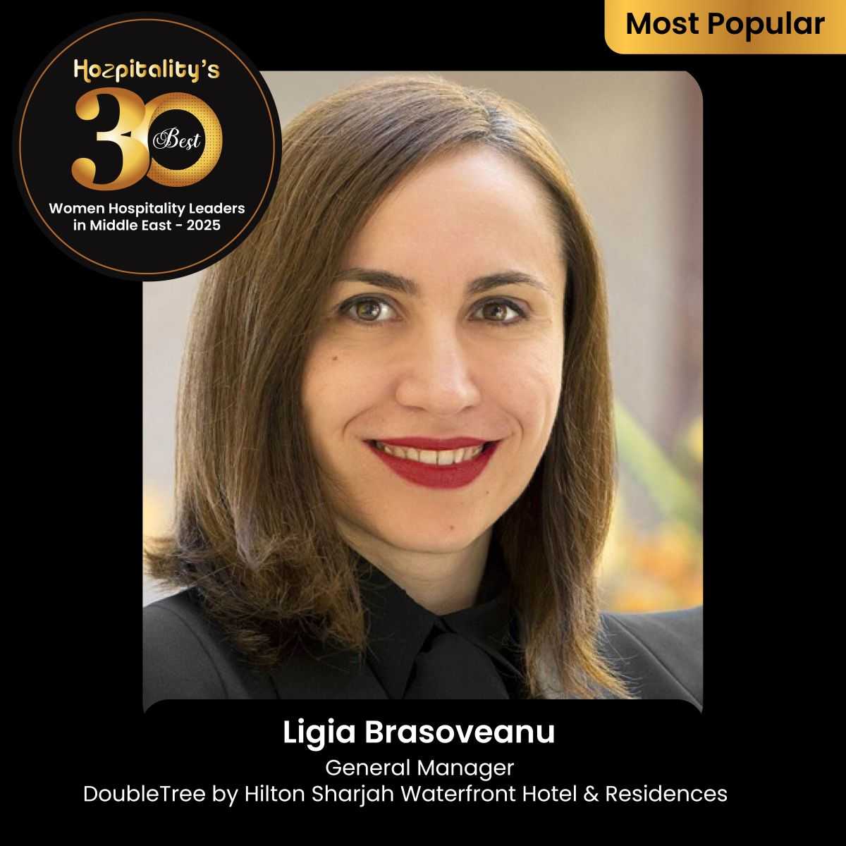Ligia Brasoveanu Recognized in Hozpitality's Best 30 Women Leaders in the Middle East 2025