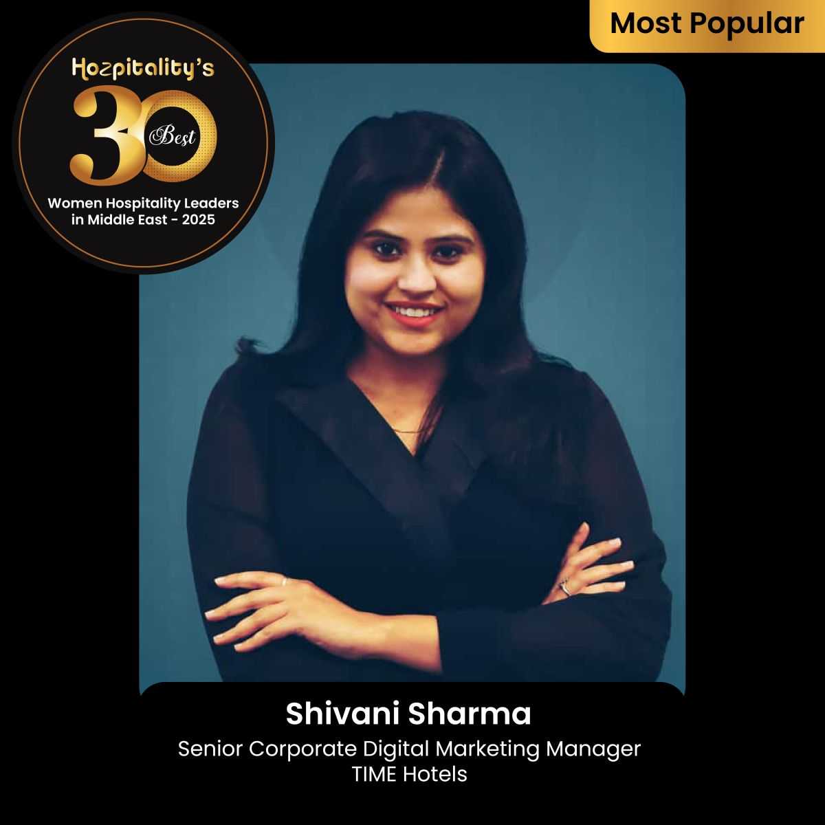 Shivani Sharma Recognized in Hozpitality's Best 30 Women Leaders in the Middle East 2025