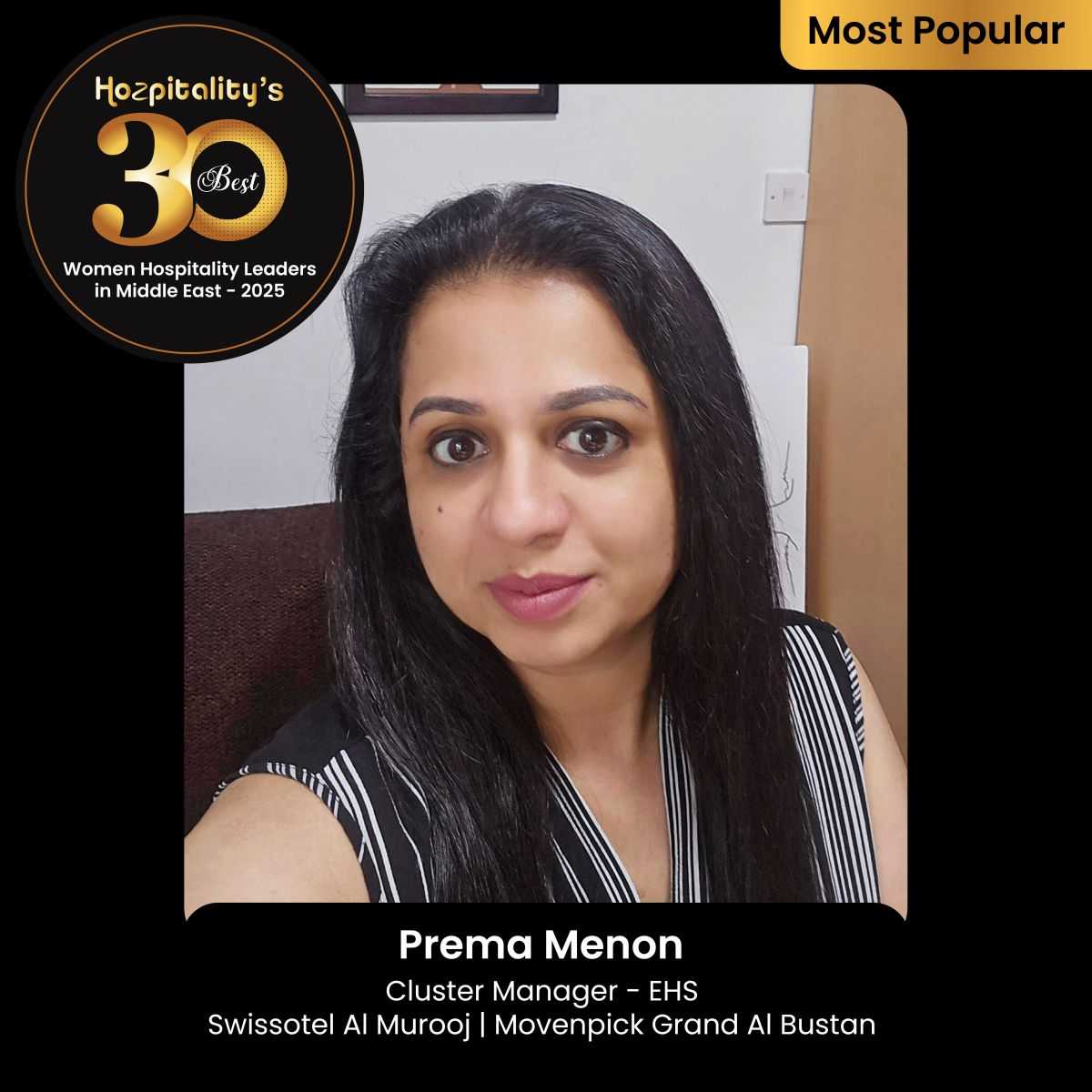 Prema Menon Recognized in Hozpitality's Best 30 Women Leaders in the Middle East 2025