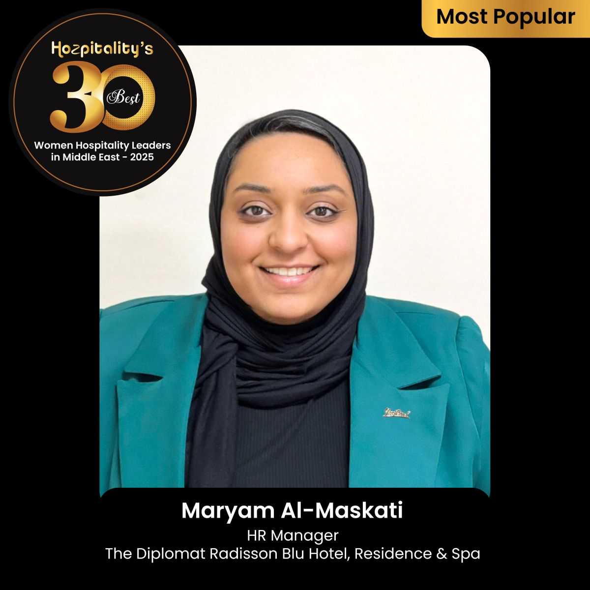 Maryam Al-Maskati Recognized in Hozpitality's Best 30 Women Leaders in the Middle East 2025