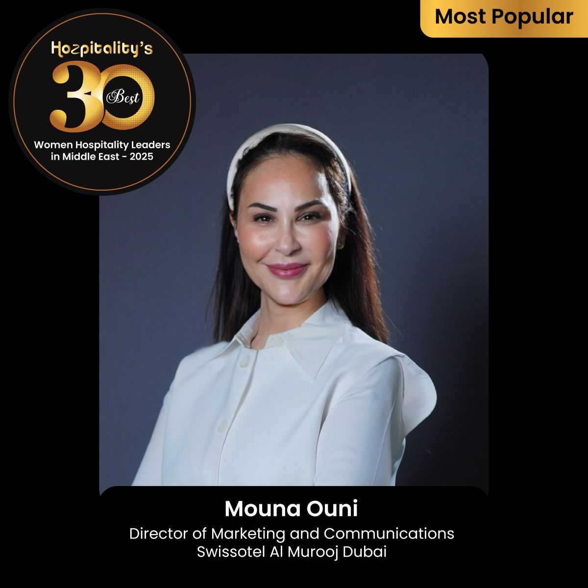 Mouna Ouni Recognized in Hozpitality's Best 30 Women Leaders in the Middle East 2025