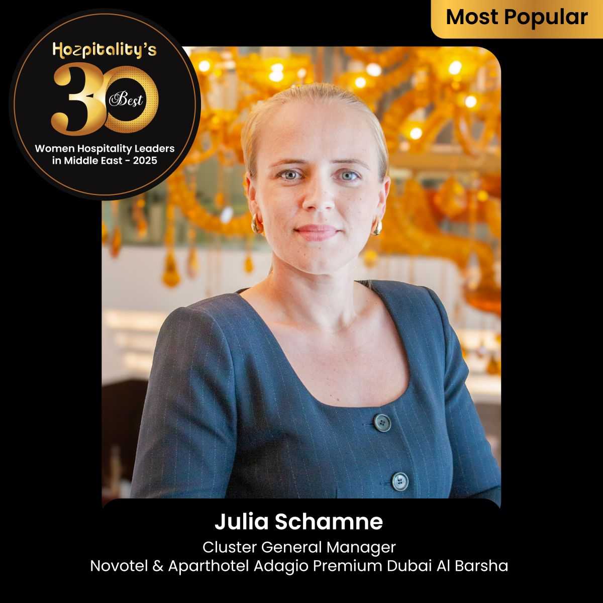 Julia Schamne Recognized in Hozpitality's Best 30 Women Leaders in the Middle East 2025