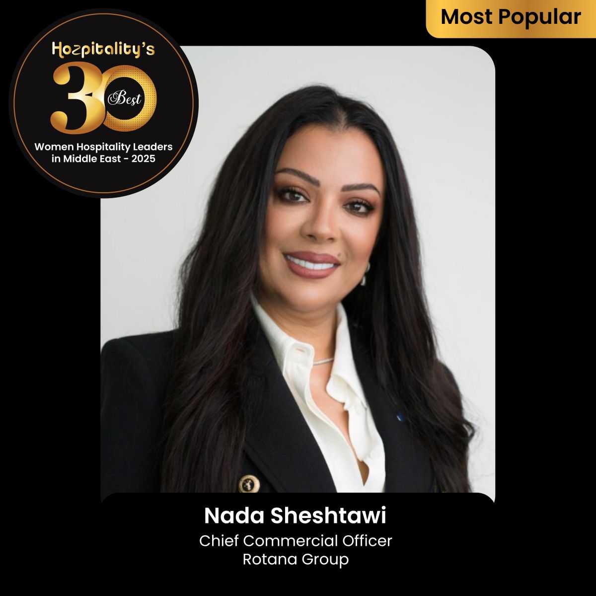 Nada Sheshtawi Recognized in Hozpitality's Best 30 Women Leaders in the Middle East 2025
