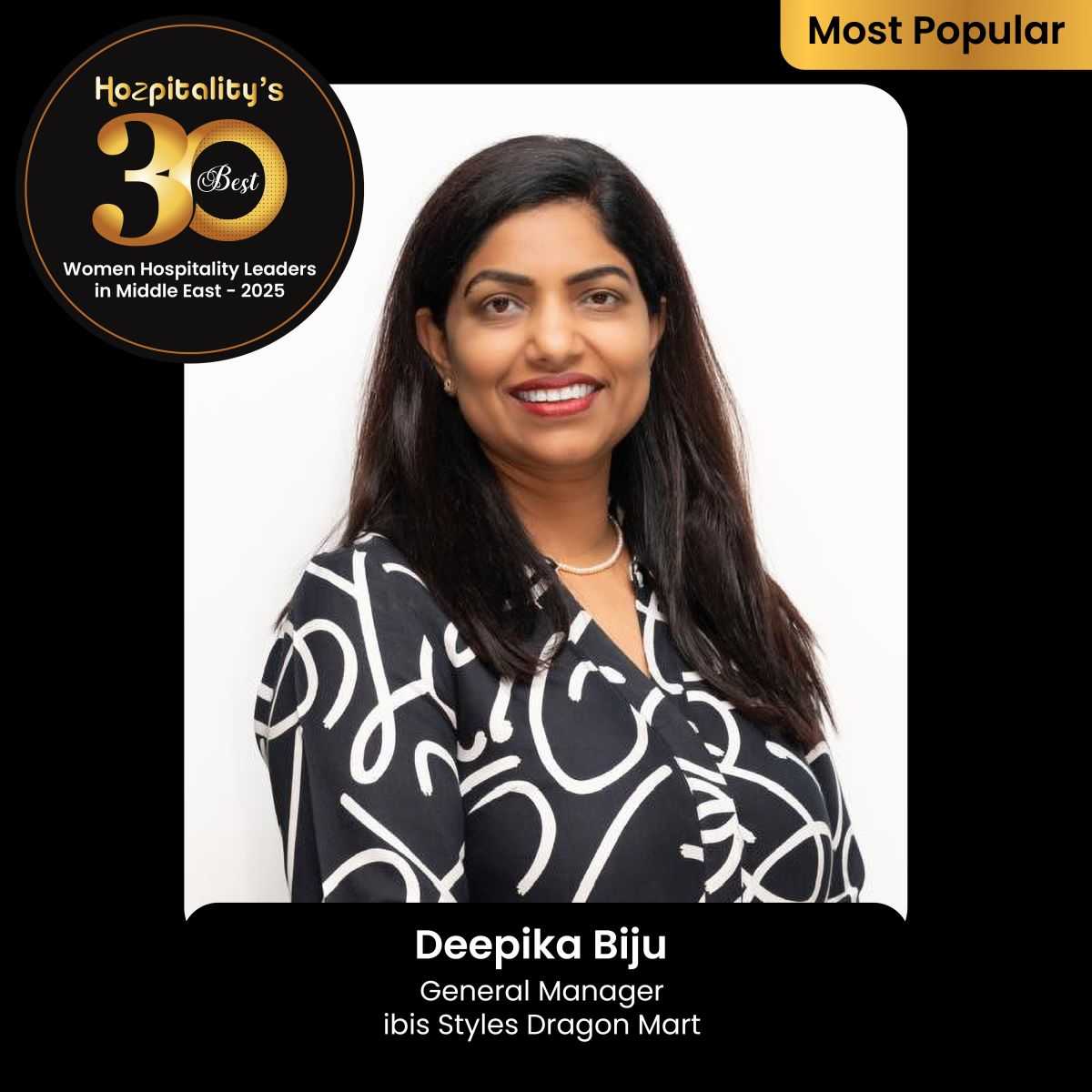 Deepika Biju Recognized in Hozpitality's Best 30 Women Leaders in the Middle East 2025