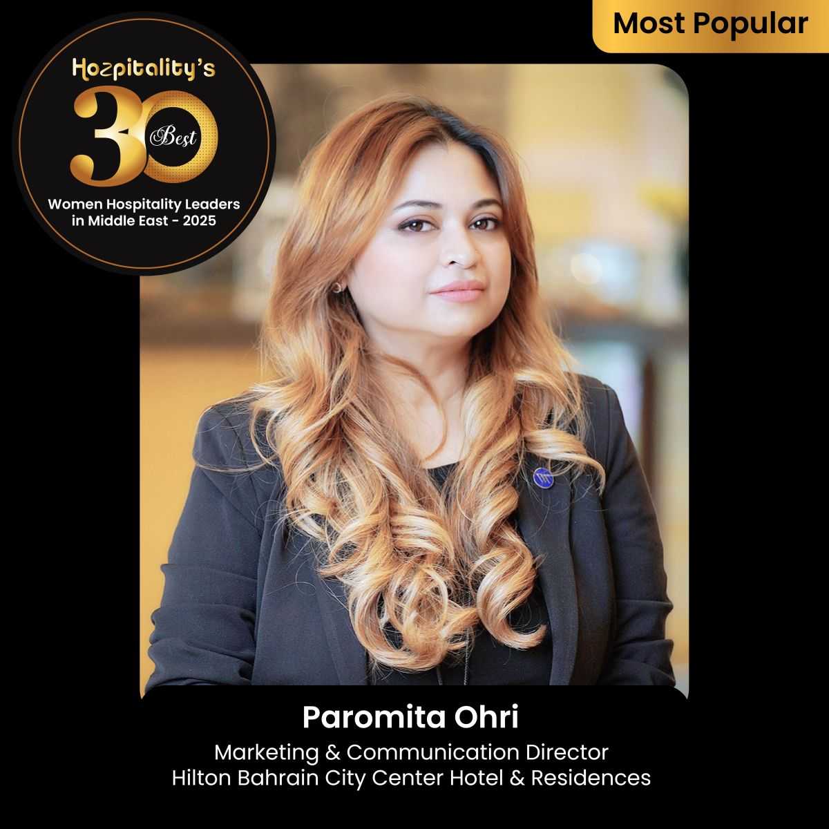 Paromita Ohri Recognized in Hozpitality's Best 30 Women Leaders in the Middle East 2025