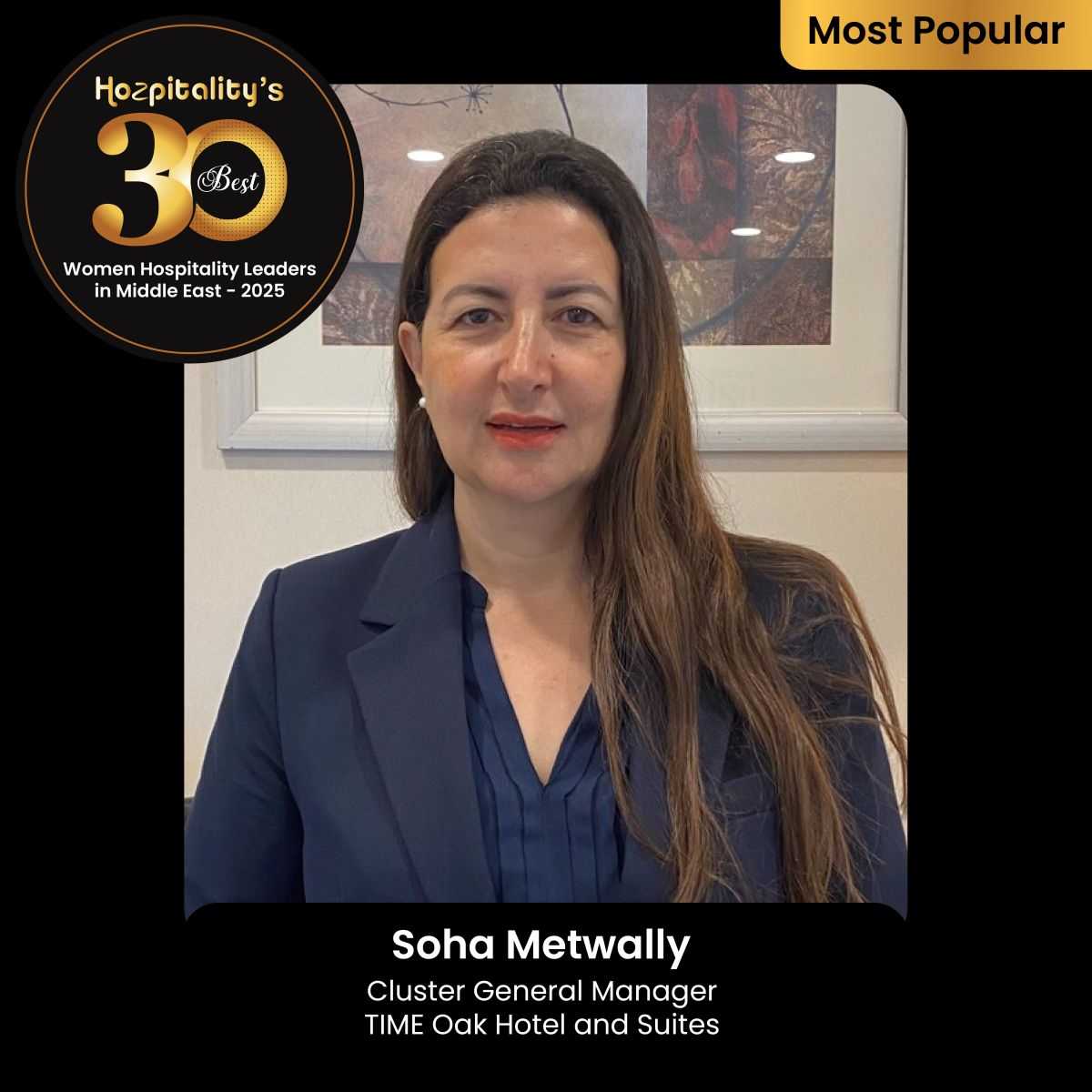 Soha Metwally Recognized in Hozpitality's Best 30 Women Leaders in the Middle East 2025