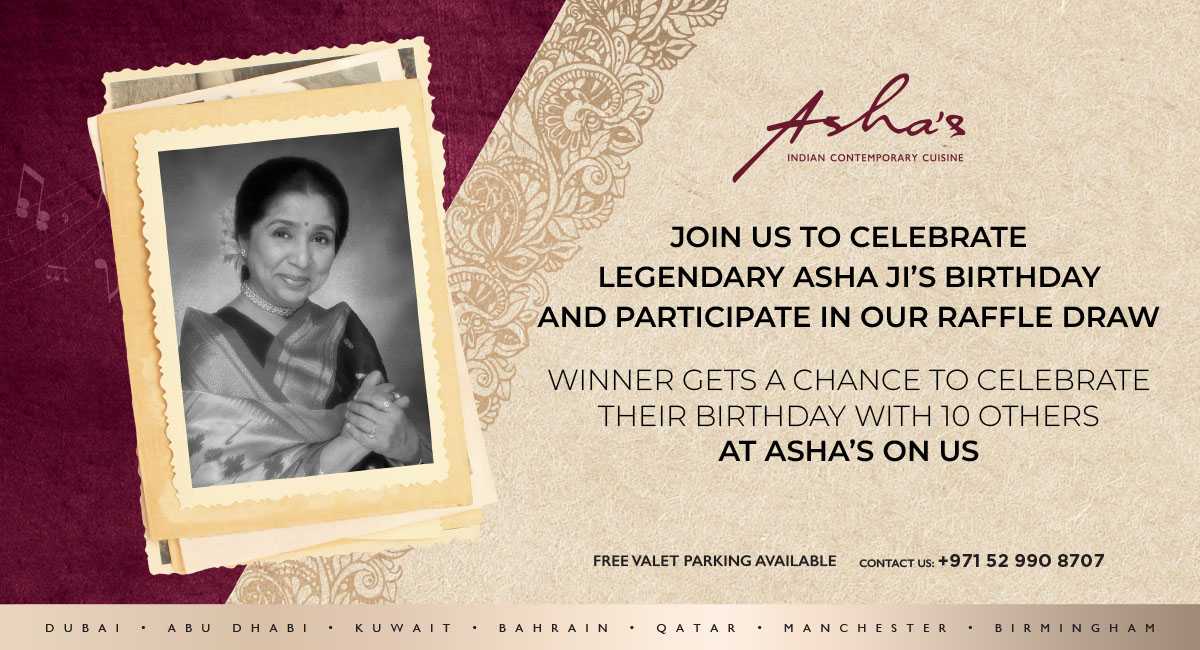 Asha’s Celebrates Asha Bhosle’s 93rd Birthday with Month-Long Surprises