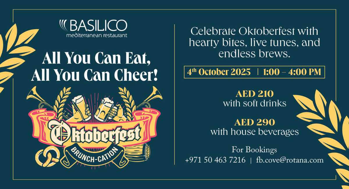 Celebrate Oktoberfest at Basilico Restaurant, The Cove Rotana Resort